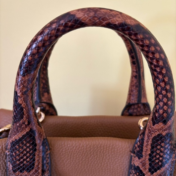 Michael Kors Rollins Small Snake Embossed Pebble Leather Satchel - Picture 7 of 8